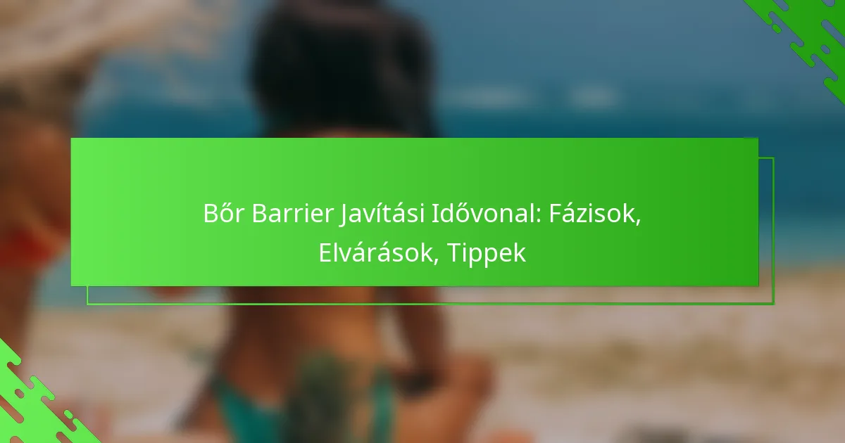 Bőr Barrier Javítási Idővonal: Fázisok, Elvárások, Tippek
