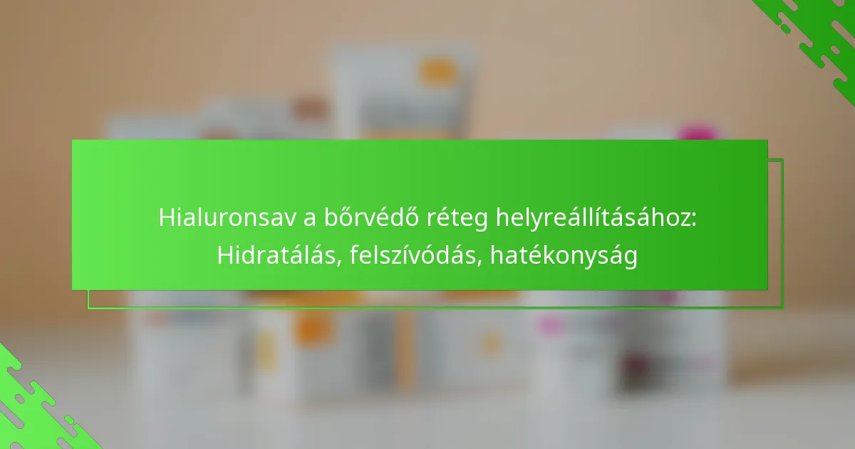 Hialuronsav a bőrvédő réteg helyreállításához: Hidratálás, felszívódás, hatékonyság